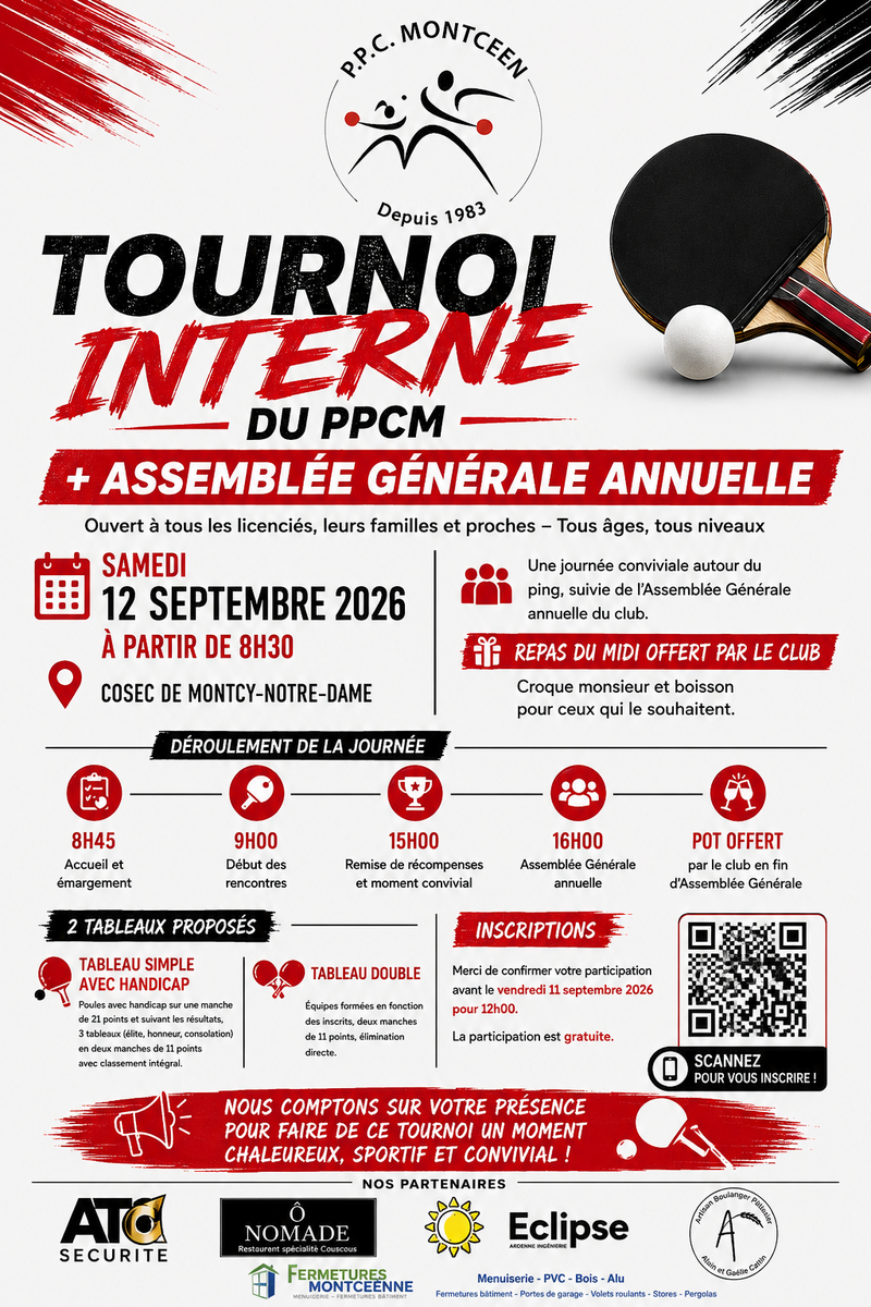 Tournoi Interne du PPCM et Assemblées Générale